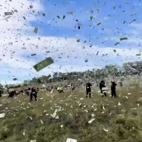 Influencer Drops USD 1 Million From Helicopter Onto Fans In Field